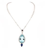 Vicenza - Piazzetta Palladio 2 - Halskette Crivelli Dame Acquamarina in Weißgold Acquamarina 9.37 Ct 372-2347 - 372-2347